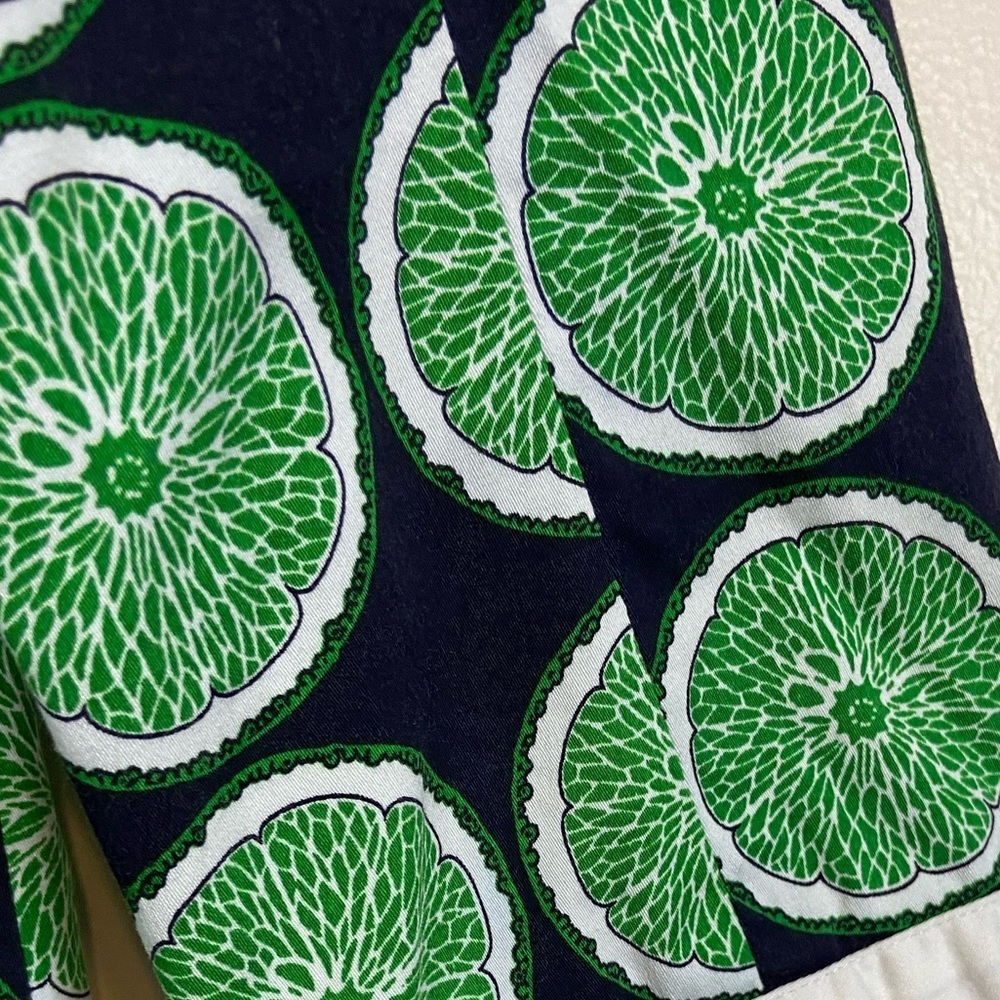 Elizabeth McKay Lime Print Tunic Dress Size 8 Citrus Retro Preppy Resortwear - Picture 6 of 10